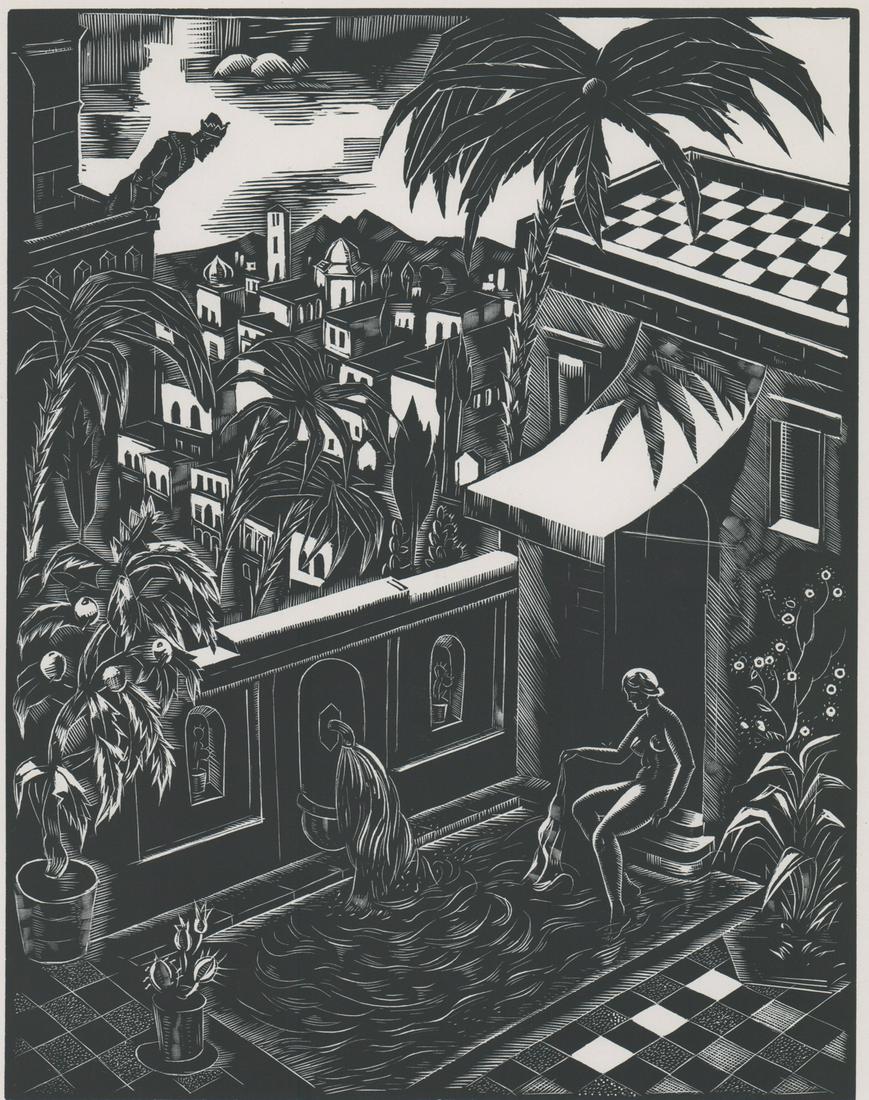 Julius Conrad Wood Engraving [David and Bathsheba] (1 of 5)