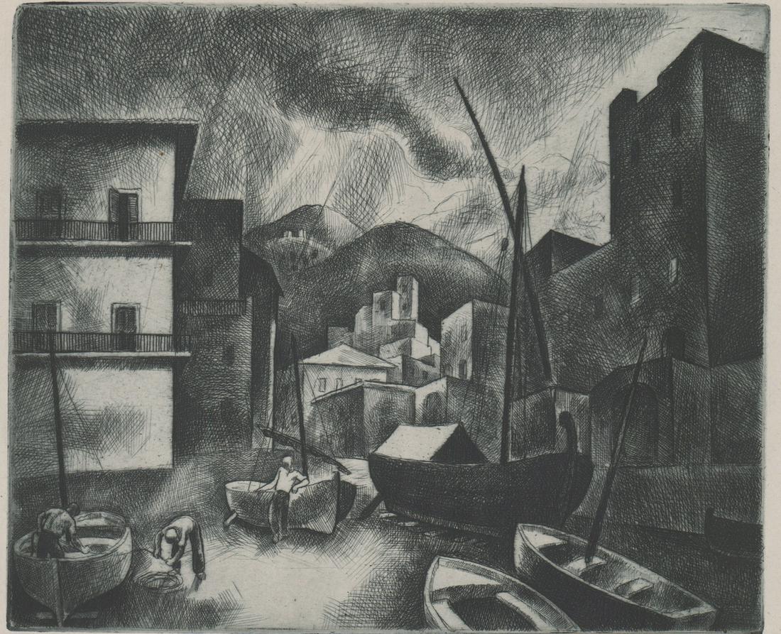 Charles Patko Etching [Boats] (1 of 5)