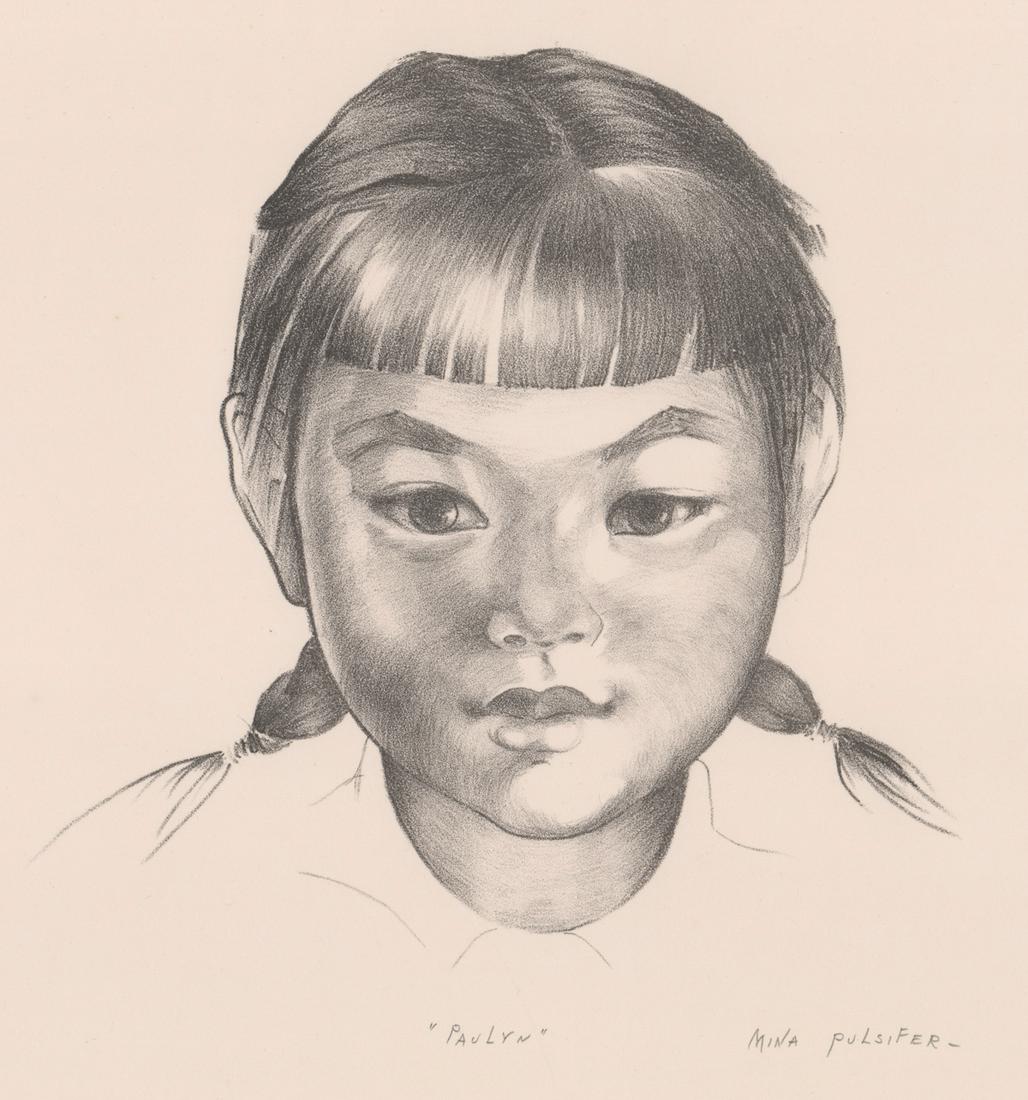 Mina Pulsifer Signed Lithograph [Portrait, Child] (1 of 4)