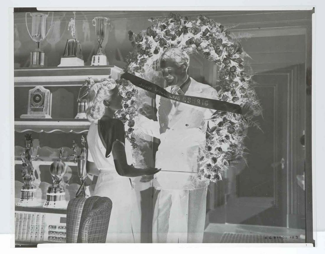 'Pride of the Yankees' Negative Gary Copper: 'Pride of the Yankees' (1942, 1949, undated) negative. Measures 8 in. x 10 in. Features Gary Cooper and Teresa Wright. Excellent condition. Provenance: Formerly the personal collection of Robert Osbor