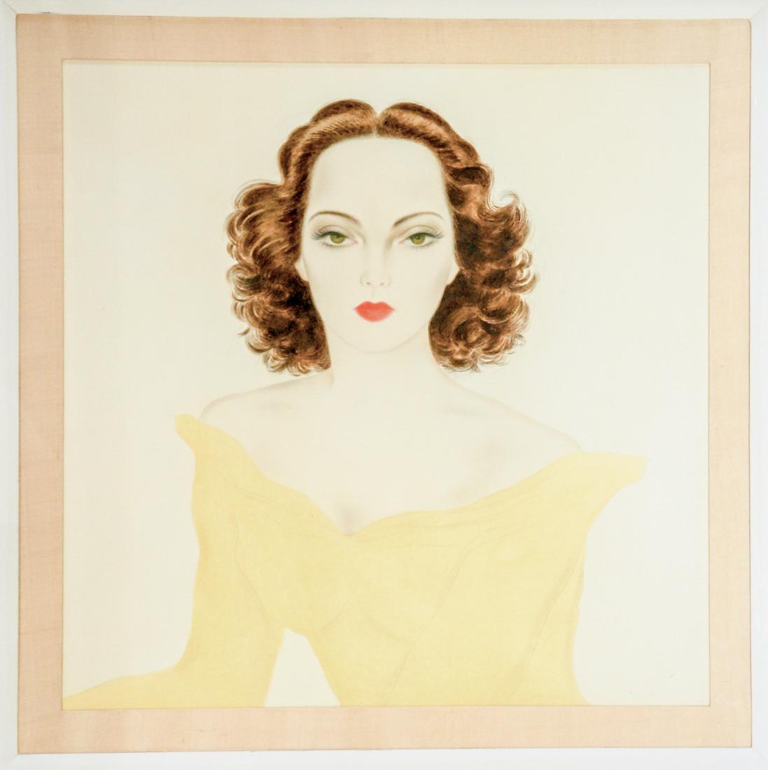 Reynaldo Luza (born 1893) Original Merle Oberon: Reynaldo Luza (born 1893) original advertising artwork for Woodbury Face Powder featuring Merle Oberon (1941). This is the original artwork for a print ad campaign This original watercolor or mixed me