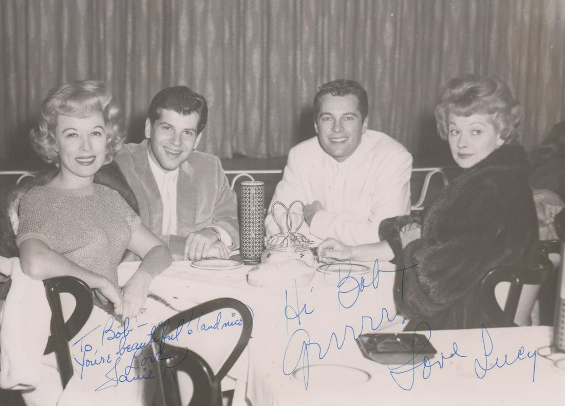 Lucille Ball ISP to Robert Osborne: Lucille Ball inscribed signed photo 'Hi Bob (Robert Osborne) grrrr! Love Lucy'. Signed in blue ink. Includes Beckett Full Letter of Authenticity #A54600. Measures 5.875 in. x 8 in. Autograph appears t