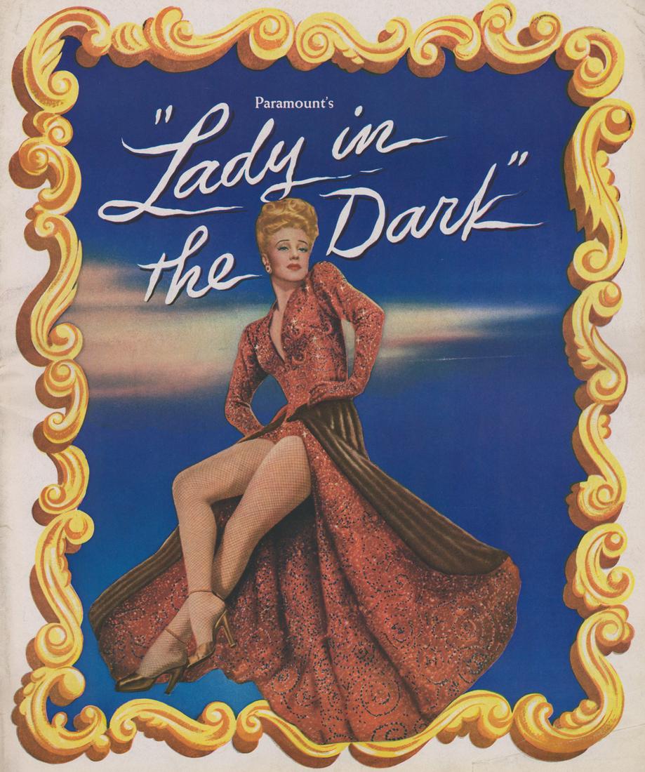 'Lady in the Dark' Campaign Book: Ginger Rogers in 'Lady in the Dark' (Paramount, 1944) Campaign book. Measures 15 in. x 12.25 in. Good condition with minor damage and one small taped tear inside. Provenance: Formerly the personal col