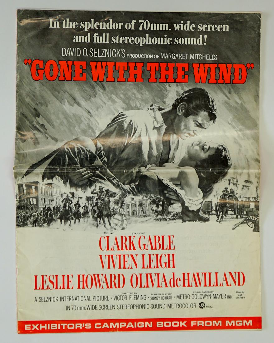 'Gone With The Wind' (MGM, 1967 ) Campaign Book: 'Gone With The Wind' (MGM - 1967) Campaign Book. Measures 19 in. x 14 in. Good condition with crease at center from being stored folded. Provenance: Formerly the personal collection of Robert Osborne,
