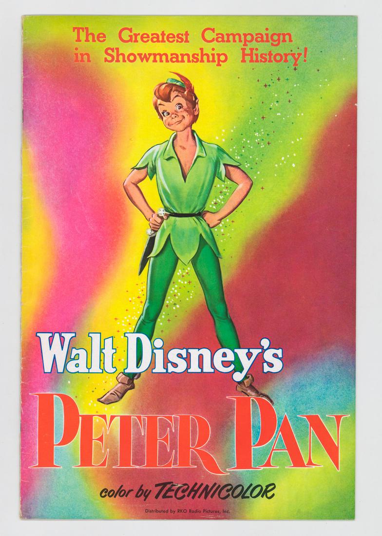 'Peter Pan' (RKO, 1953) Campaign Book Plus: 'Peter Pan' (RKO, 1953) Campaign Book with Supplement I and II. Campaign Book VG-EX/EX condition. Supplements Excellent condition. Measures 18 in. x 12 in. Campaign Book contains 20 pages. No cuts or