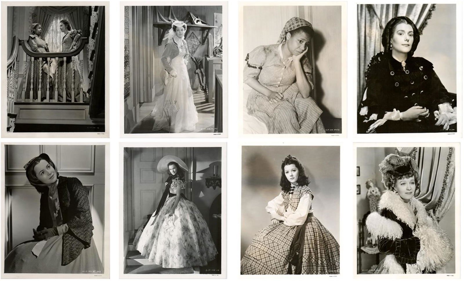 'Gone With The Wind' Vintage Still Photos: Eight 'Gone With The Wind' vintage still photographs. Glossy surface, single-weight black and white photographs. They measure approximately 10 in. x 8 in. VG/VG-EX condition. They appear to be from 19