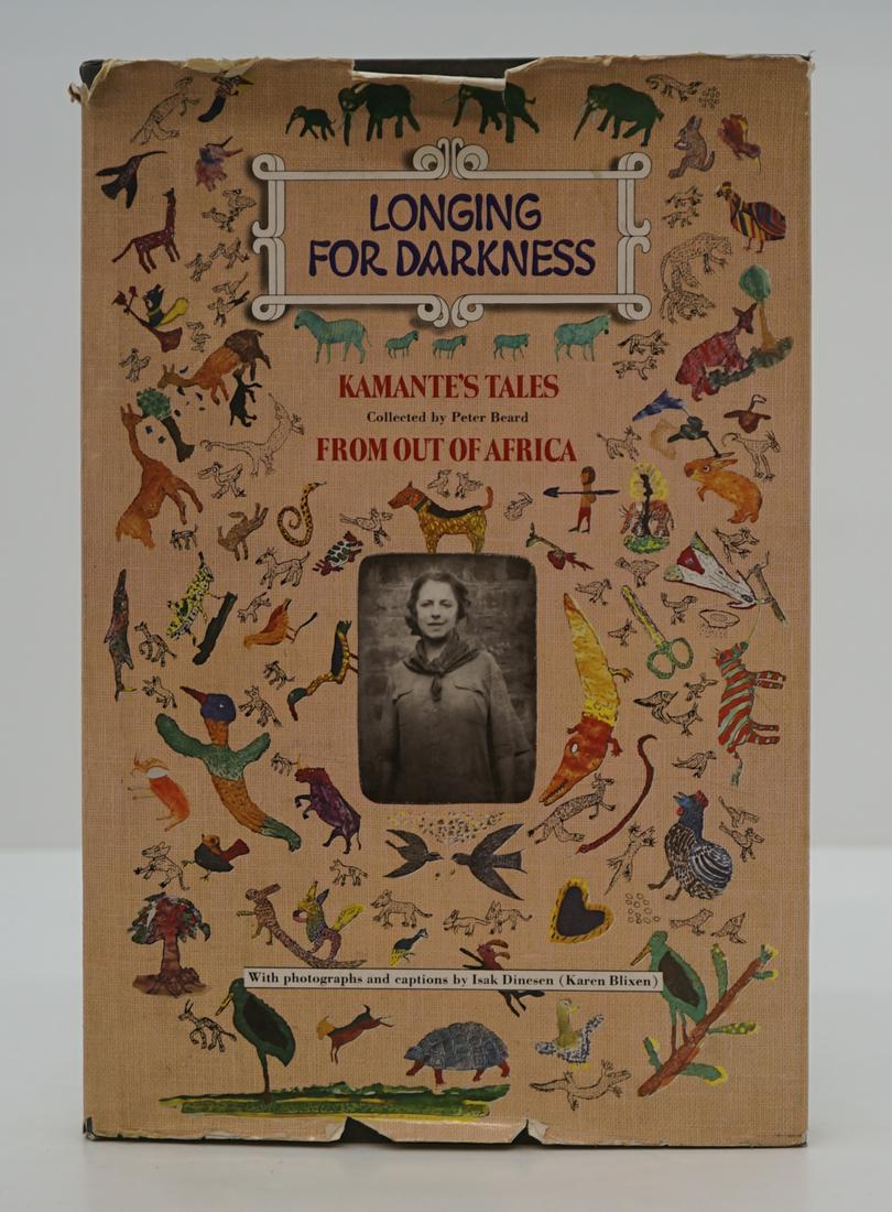Longing for Darkness 1975 First Edition: Longing for Darkness by Peter Beard. 1975, stated First Edition with dust jacket unclipped. Harcourt Brace, New York. 168 drawings, 160 photographs, and 15 pages in color. Unpaginated, pages tight and