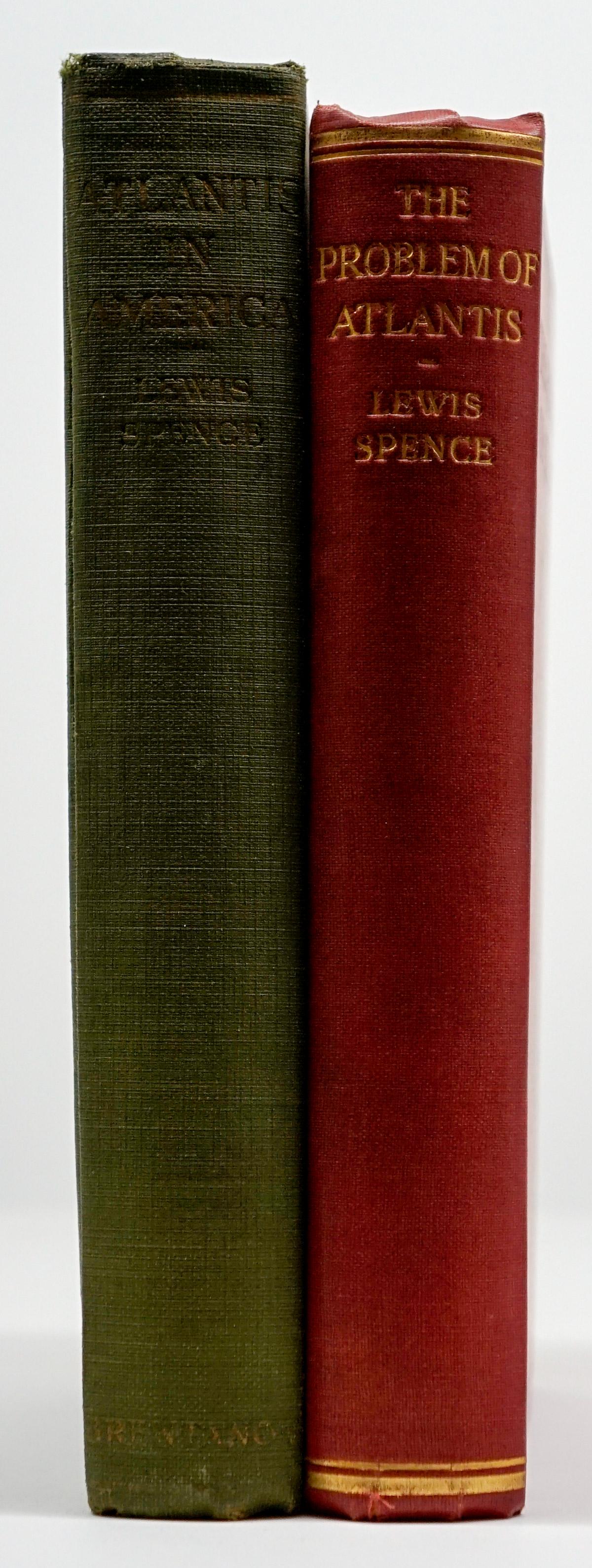 Atlantis; Lewis Spence (2) Books: Two books of Atlantis by Lewis Spence. Includes: 1) Atlantis in America. 1925 date on preface. Brentano's, New York. Illustrated with 16 numbered plates. Measures 9 in. x 5.75 in. x 1.25 in. 2) The Pr