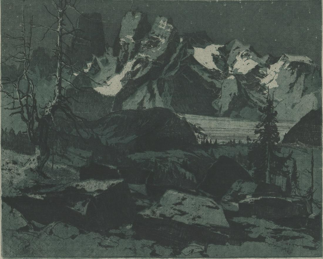 Luigi Kasimir Etching [Night Mountain View] (1 of 4)
