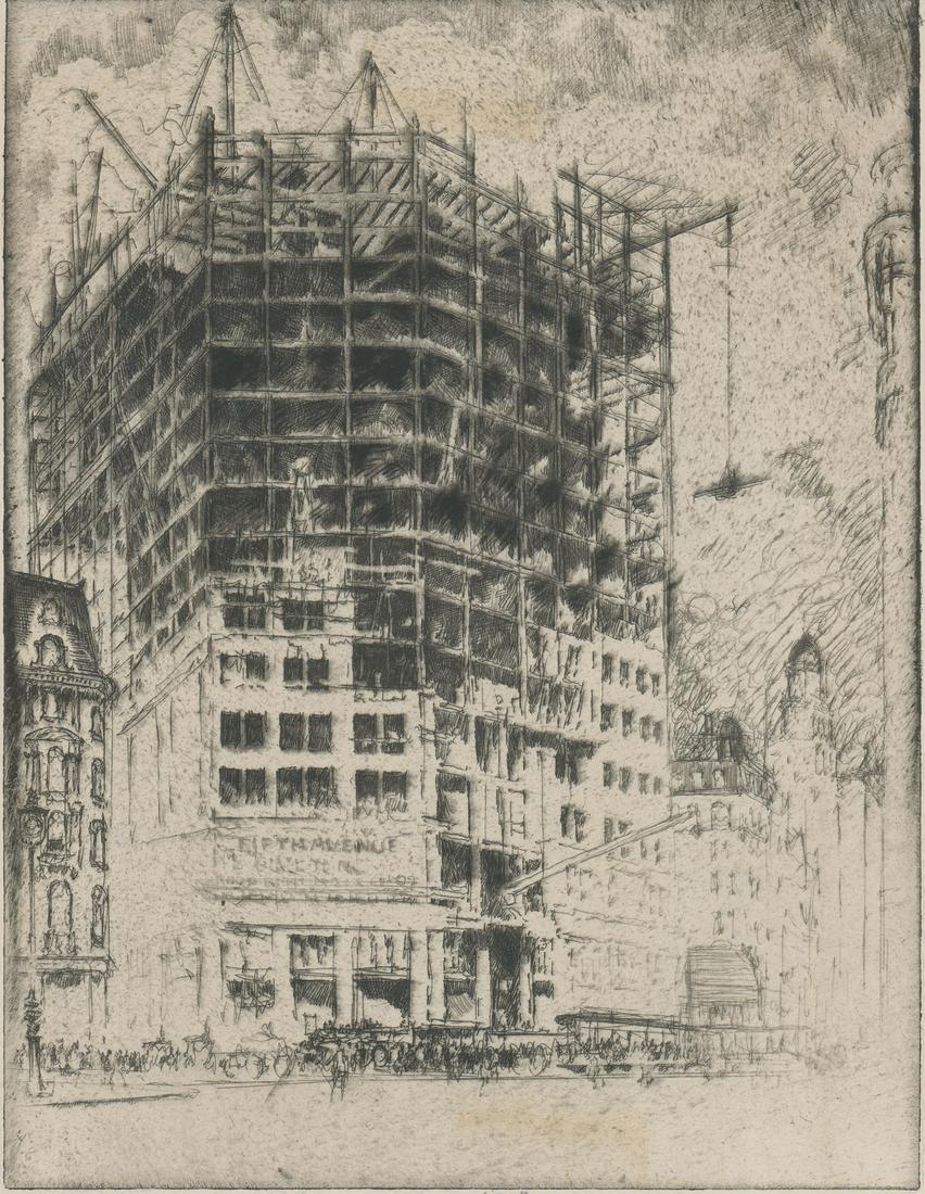 Joseph Pennell Etching [Skyscraper] (1 of 4)