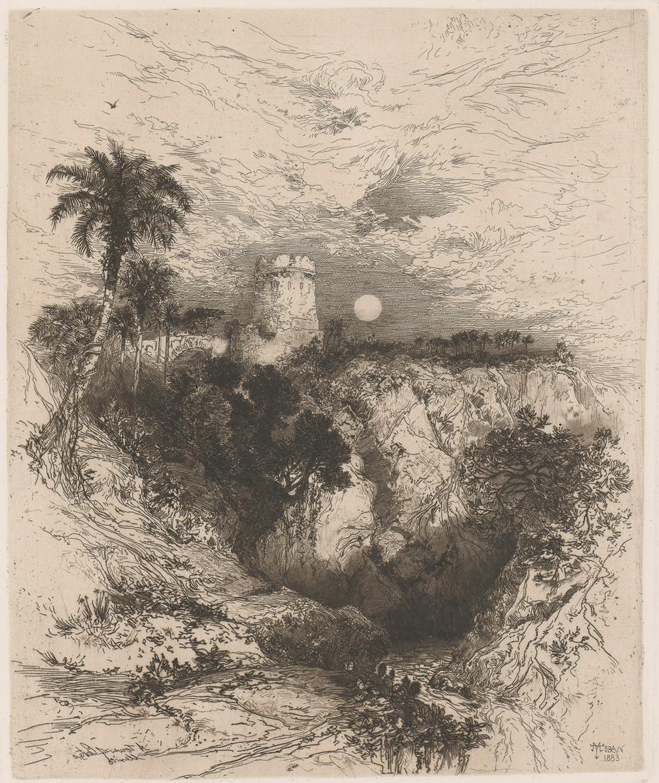 Thomas Moran Etching [Tower of Cortez] (1 of 6)
