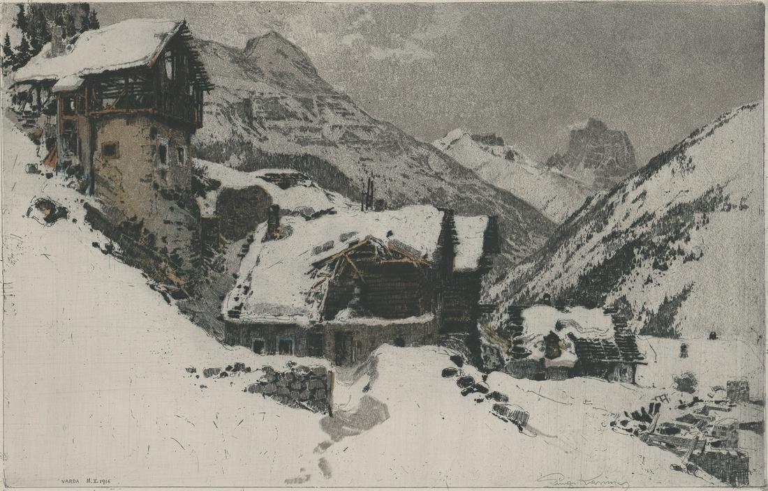 Luigi Kasimir Etching [Winter Cabin] (1 of 5)