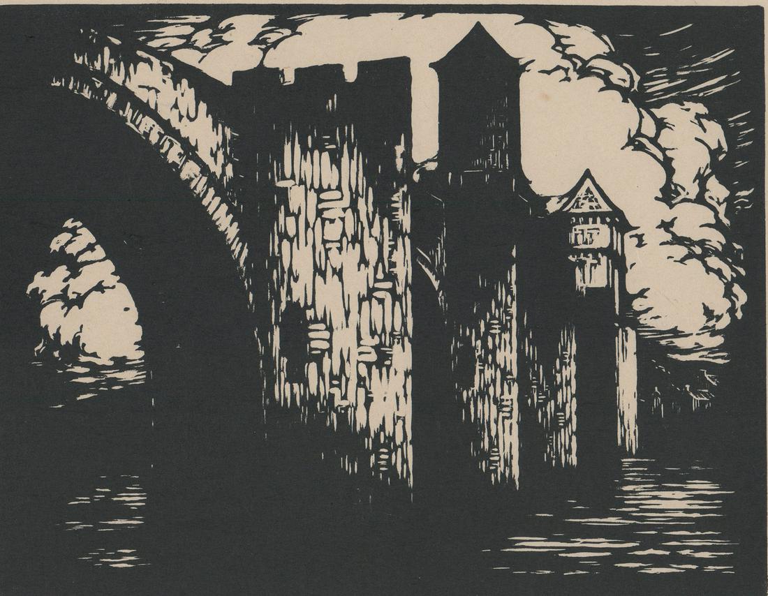 Donald F. Witherstine Woodcut [France, Cahors] (1 of 5)
