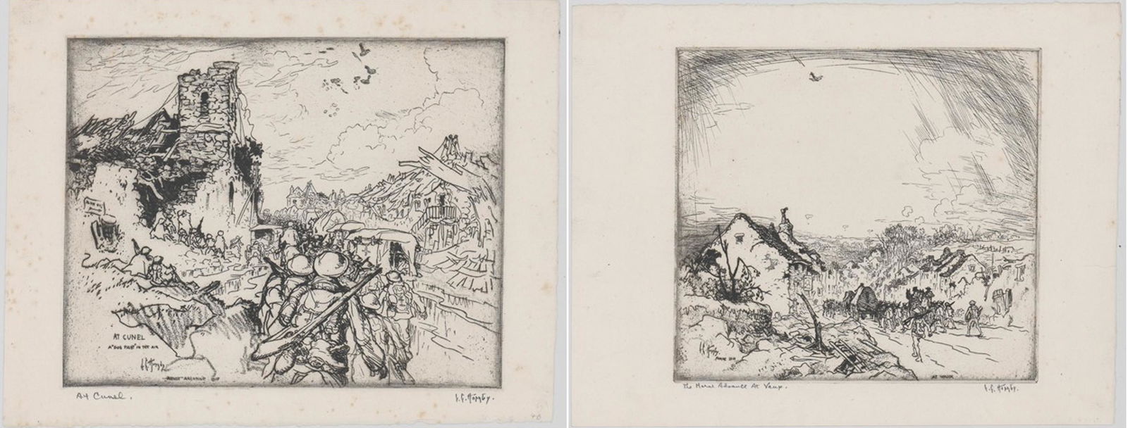 Lester George Hornby Signed Etchings [WWII Scenes] (1 of 5)