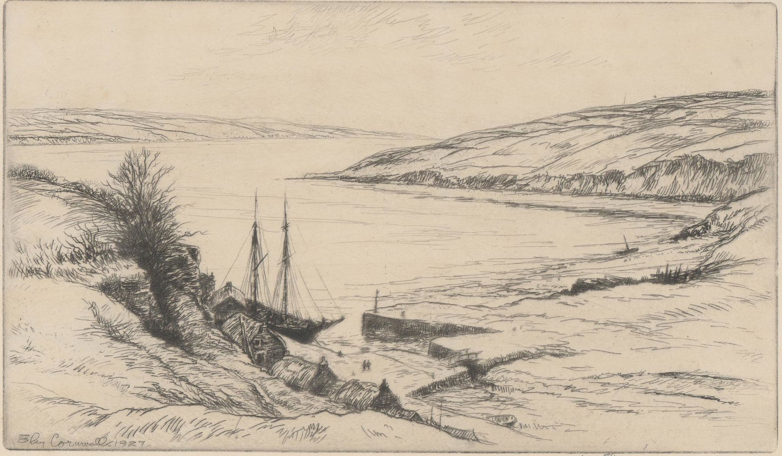 Kerr Eby Etching [Coast Scene] (1 of 5)