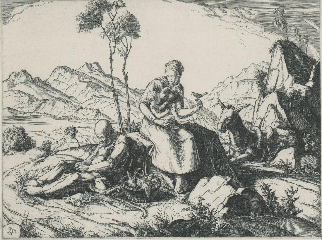 Carl Max Schultheiss Etching [Flight into Egypt] (1 of 5)