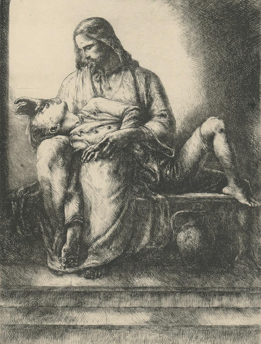 Julius Komjati Etching [Jesus Healing] (1 of 4)
