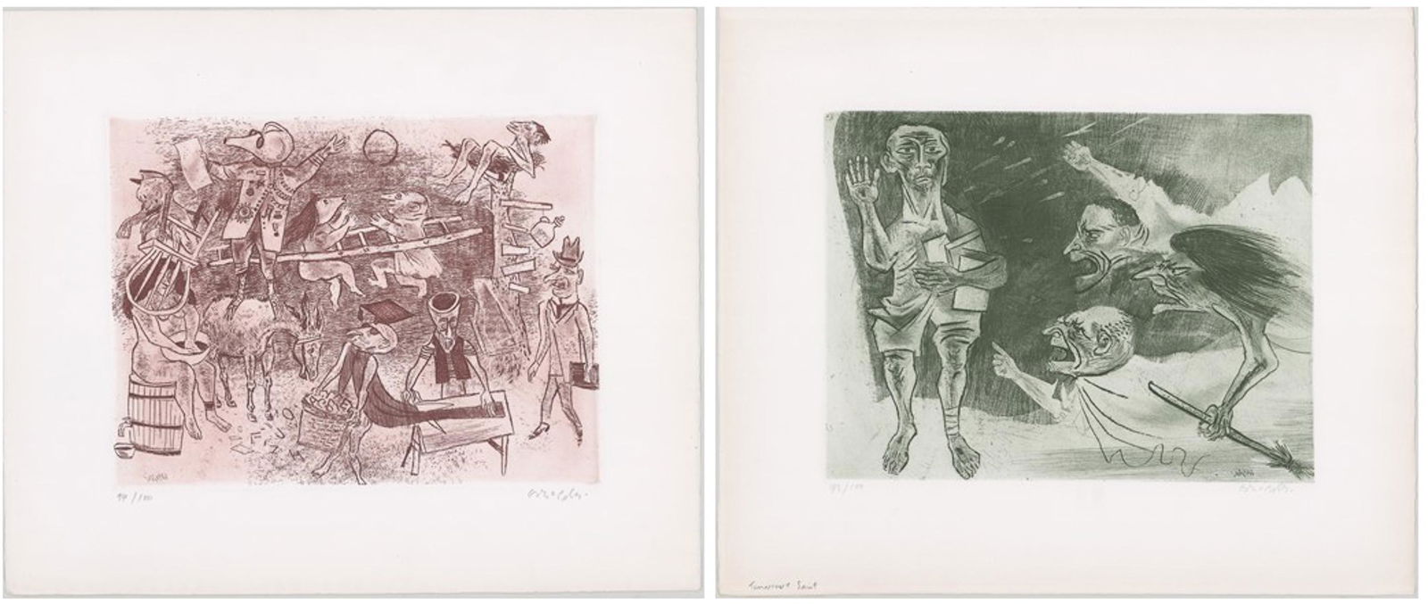 William Gropper Etchings [Saint, Fantasy] (1 of 3)