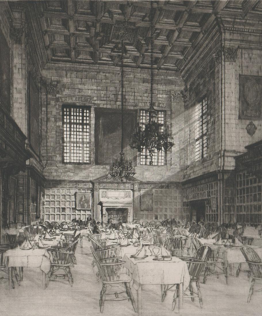 Samuel Chamberlain Etching [Harvard Club, Boston] (1 of 6)