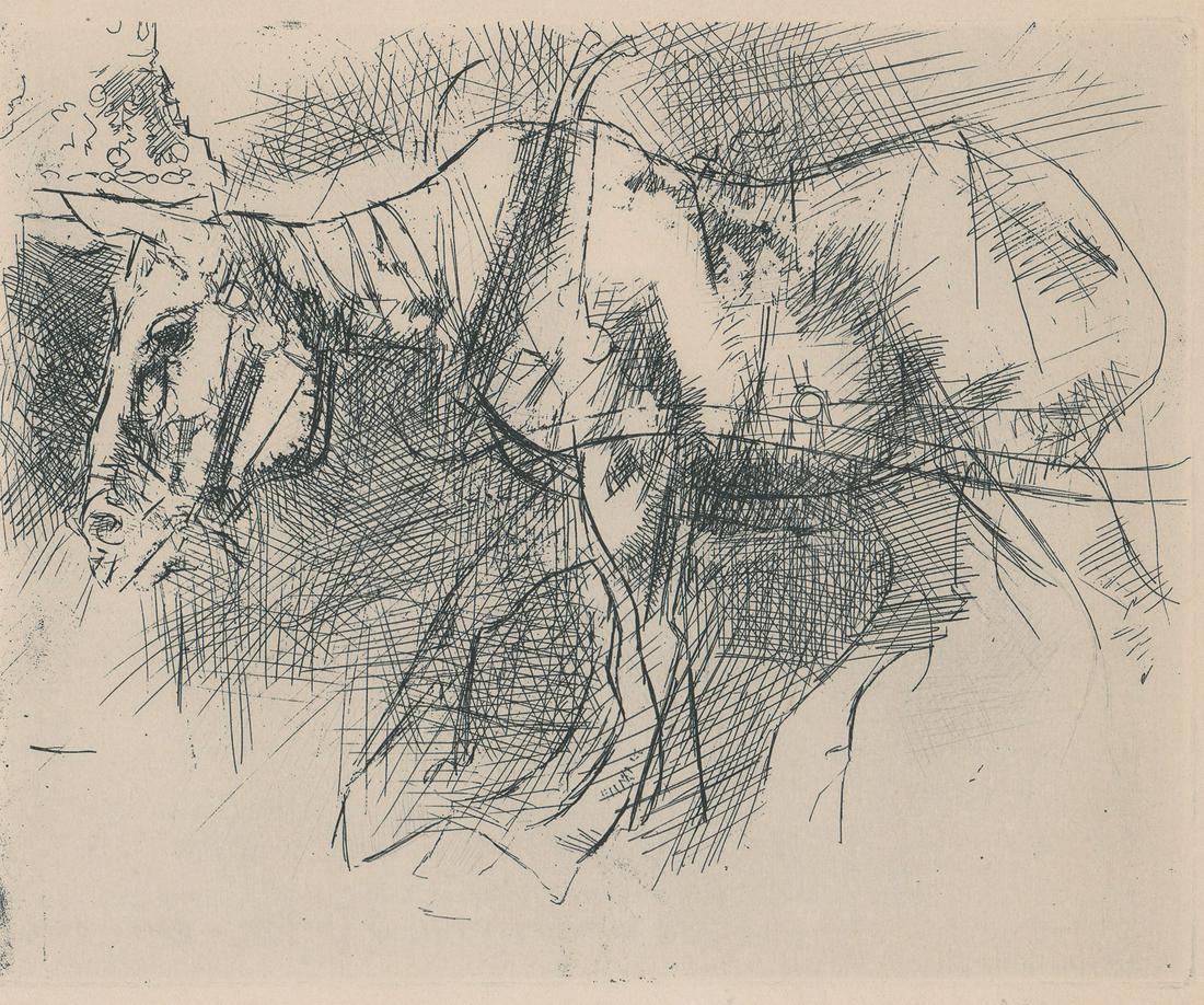 Jack Levine Etching [Horse] (1 of 4)