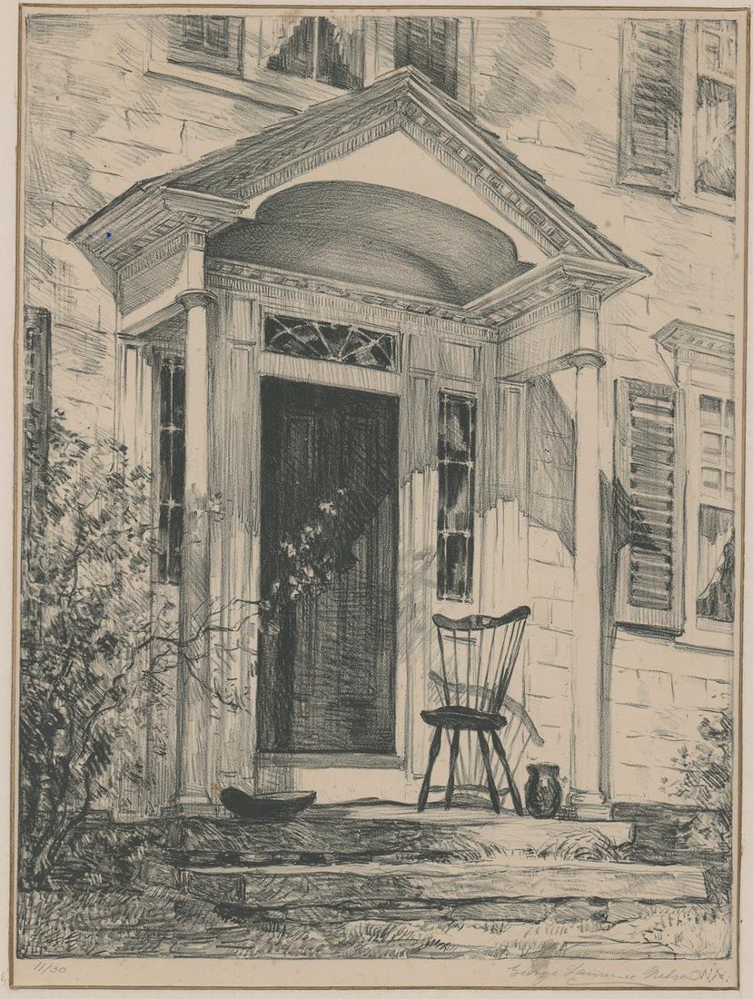 George L Nelson Lithograph [WPA, Colonial Doorway] (1 of 5)