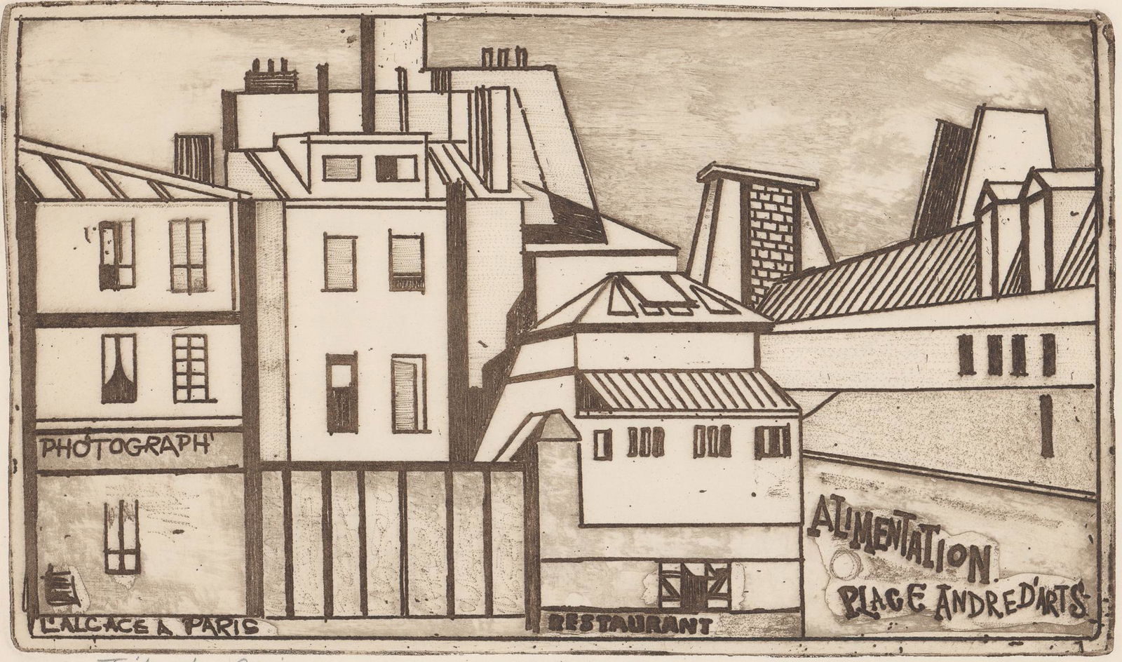 Irving Amen Etching w/Aquatint [AP, Roof Tops] (1 of 6)