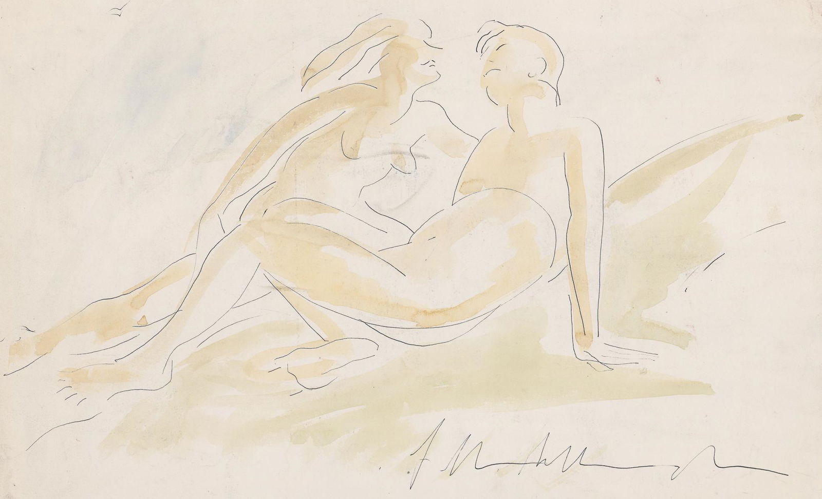 Charles Campbell Watercolor [Male, Female, Nudes] (1 of 4)