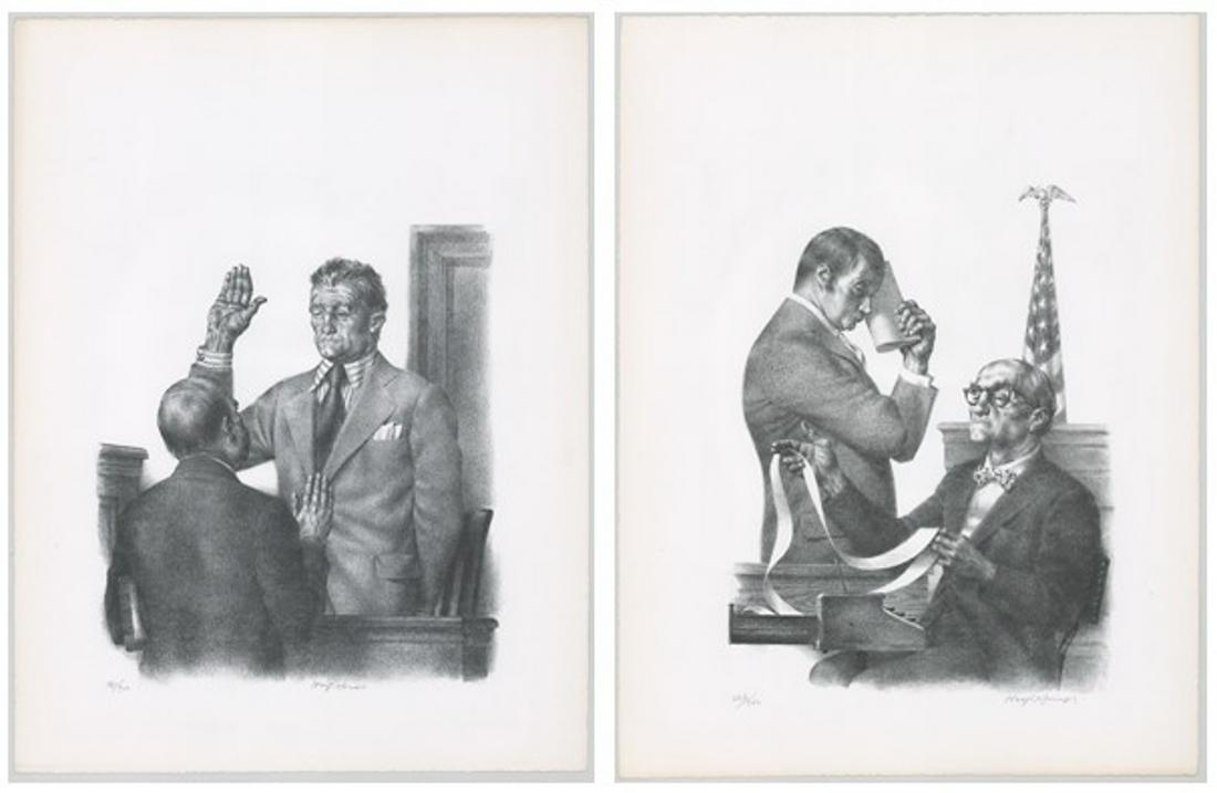 Joseph Hirsch Lithographs [Court Scenes] (1 of 3)