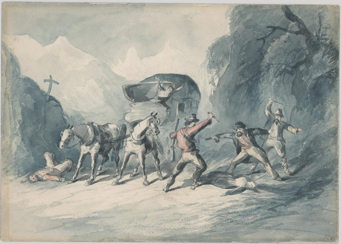 Hon. Charlotte Campbell Watercolor [Brigands] (1 of 2)