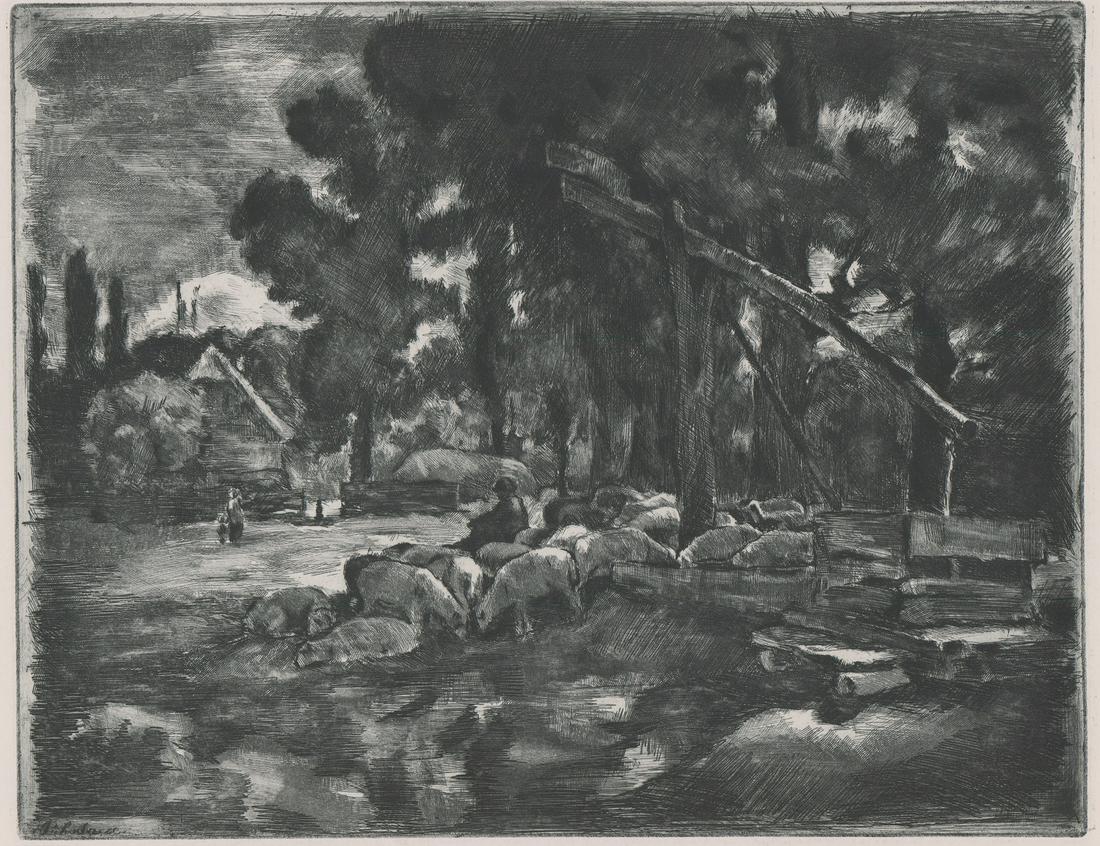 Illegibly Signed Etching [Farm Animals] (1 of 5)