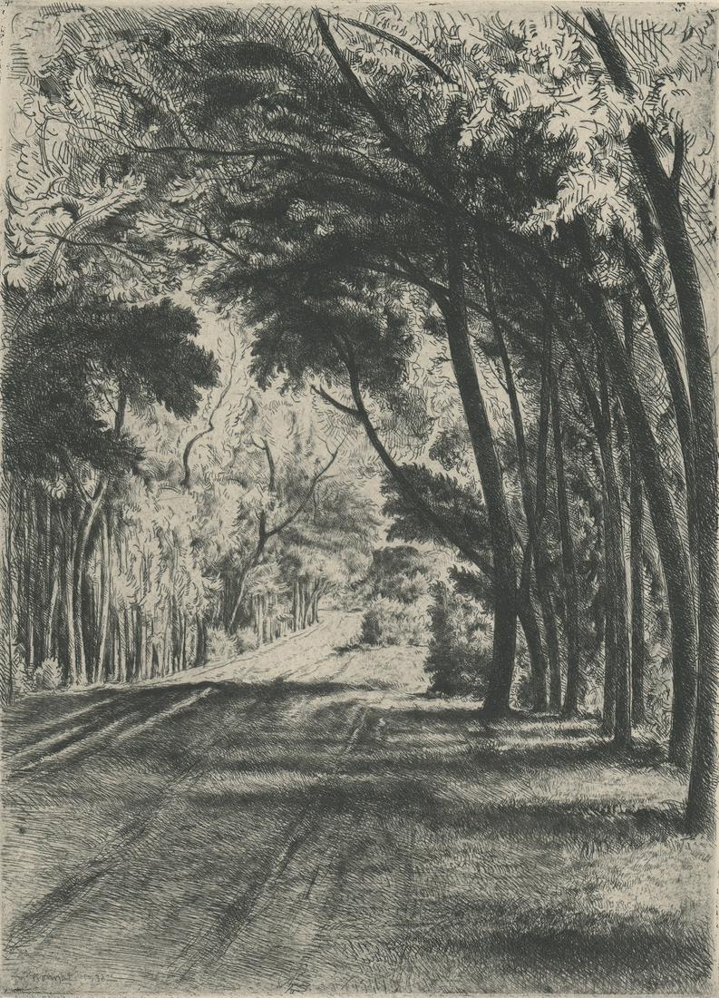 Julius Komjati Etching [Trees] (1 of 5)
