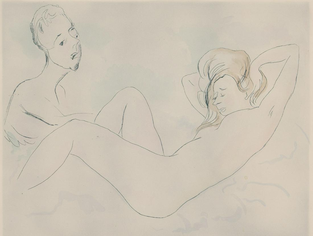 Illegibly Signed Color Lithograph [Nudes] (1 of 4)