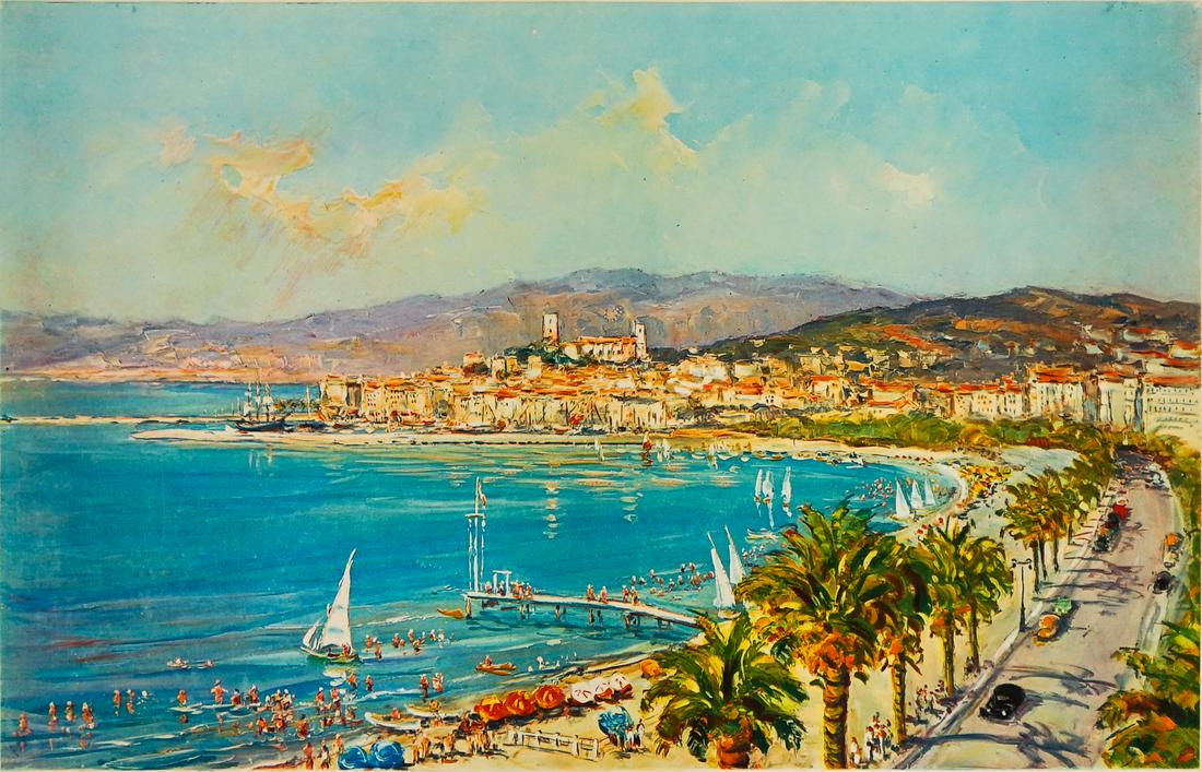 Maurice Barle Color Lithograph [Beach, Harbor] (1 of 6)