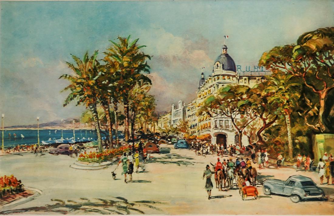 Maurice Barle Color Lithograph [Harbor, Street] (1 of 6)