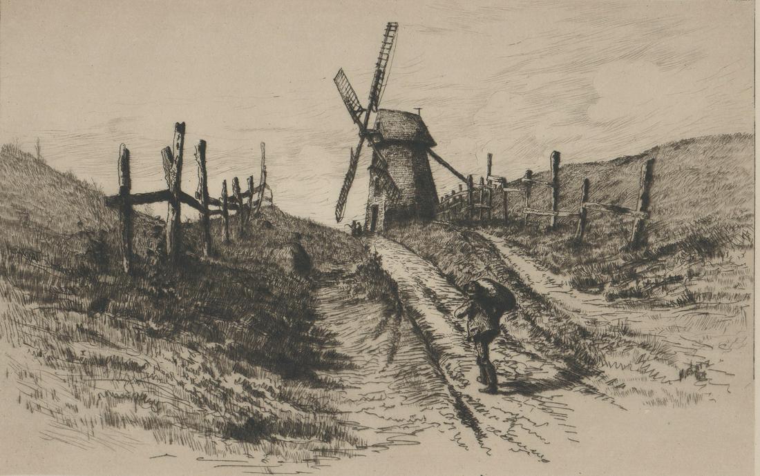 Charles F. W. Mielatz Etching [Fishing, River] (1 of 5)