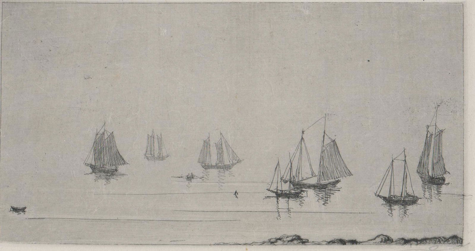 Illegibly Signed Etching [Sailing, Ships] (1 of 4)