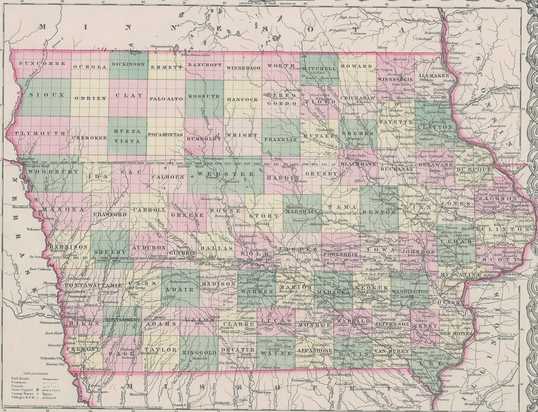 Colton's Iowa Map [Midwestern States] (1 of 3)