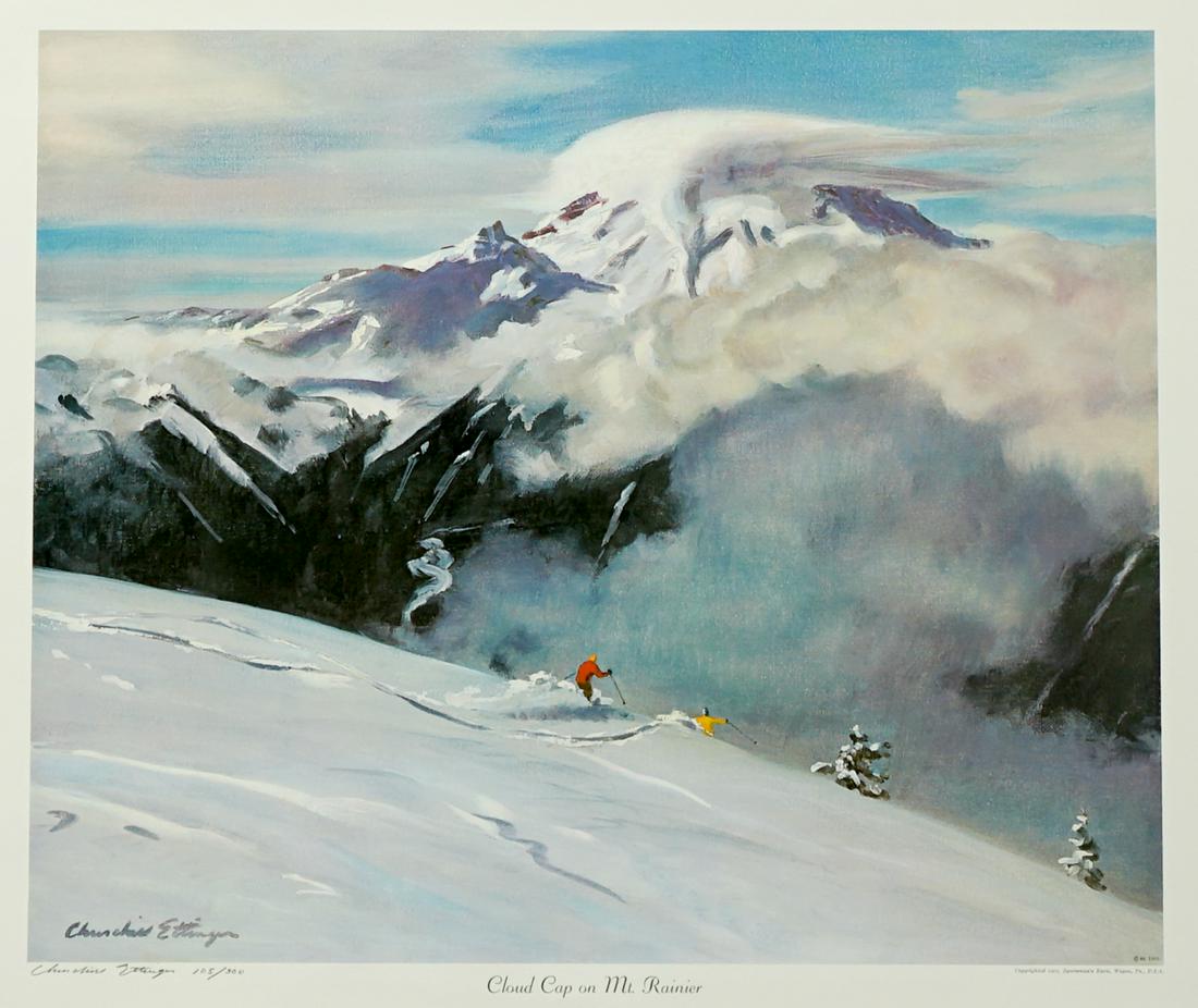 Churchill Ettinger Signed and Numbered Print: Churchill Ettinger (1903-1984) signed and numbered print. EX/EX+ condition, never framed, hung or displayed. As bright and vibrant as the day created. Circa 2nd half/4th quarter of the 20th century. U