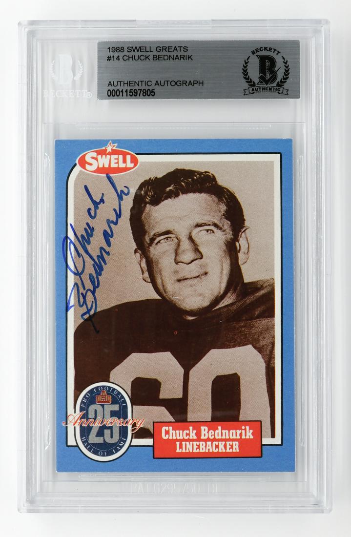 Chuck Bednarik Autographed Football Card (1 of 2)