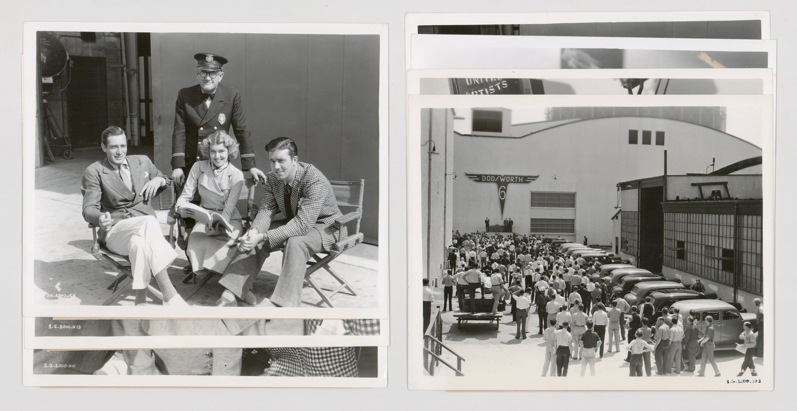Dodsworth, Vintage Production Photos (7): John Payne, 'Dodsworth' (Samuel Goldwyn, 1936) seven vintage production photos. Black and white single-weight glossy surface. Measure approximately 8 in. x 10 in. Provenance: Formerly the personal col
