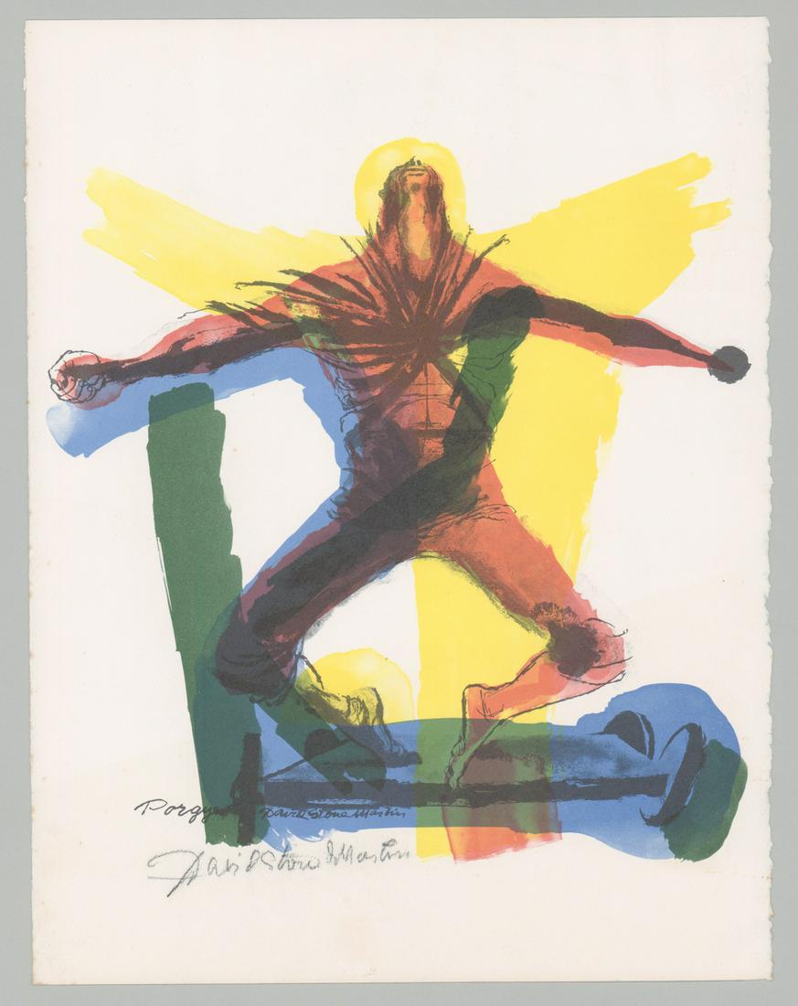 David Stone Martin Color Litho [Porgy and Bess]: David Stone Martin (Tennessee, Illinois 1913 - 1992) color lithograph. Signed by artist in pencil lower left. Title 'Porgy and Bess' in plate, lower left. Artist signature also in plate following titl