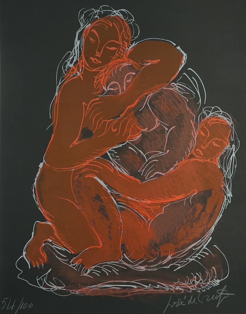 Jose De Creeft Lithograph [Abstract]: Jose De Creeft (New York, Mexico, France, Spain 1884 - 1982) lithograph. Signed by artist lower right. Number '54/100' in pencil lower center. Measures 22.75-in. x 16.5-in. image size, 26-in. x 20.125