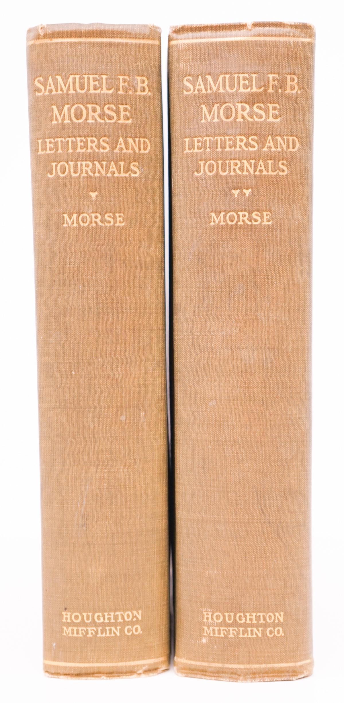 Samuel F. B. Morse Letters (2V) 1914: Samuel F. B. Morse Letters and Journals by Edward Lind Morse. Two volumes. 1914. Illustrated. Previous owner ' George P. Hambrecht' bookplates inside both front covers. 440 pp. plus 548 pp. Green clot