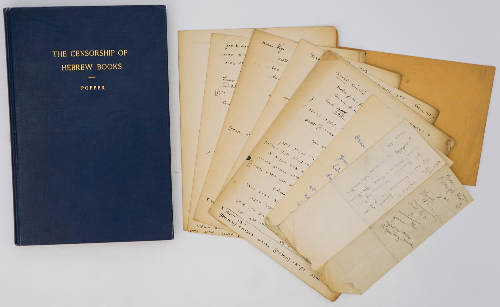 Censorship of Hebrew Books by Popper 1899 Signed: SCARCE The Censorship of Hebrew Books by William Popper, A. M. May 1899, The Knickerbocker Press. Inscribed by the author on front endsheet 'To Walter Fischel' with an illegible note and signed 'Willi
