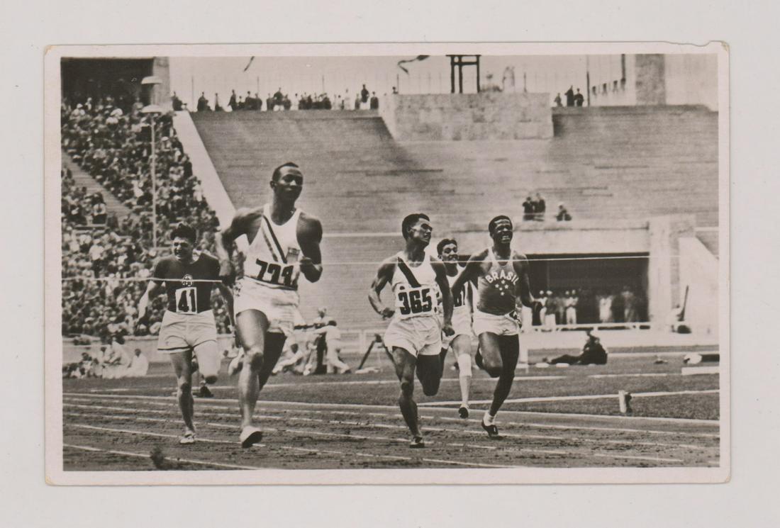 Jesse Owens 1936 Olympics Real Photo Postcard: Jesse Owens 1936 Olympics real photo postcard. F-G/G. If lot is absent of a condition report a condition report may be requested via email. Condition report is provided as an opinion only and is no gu