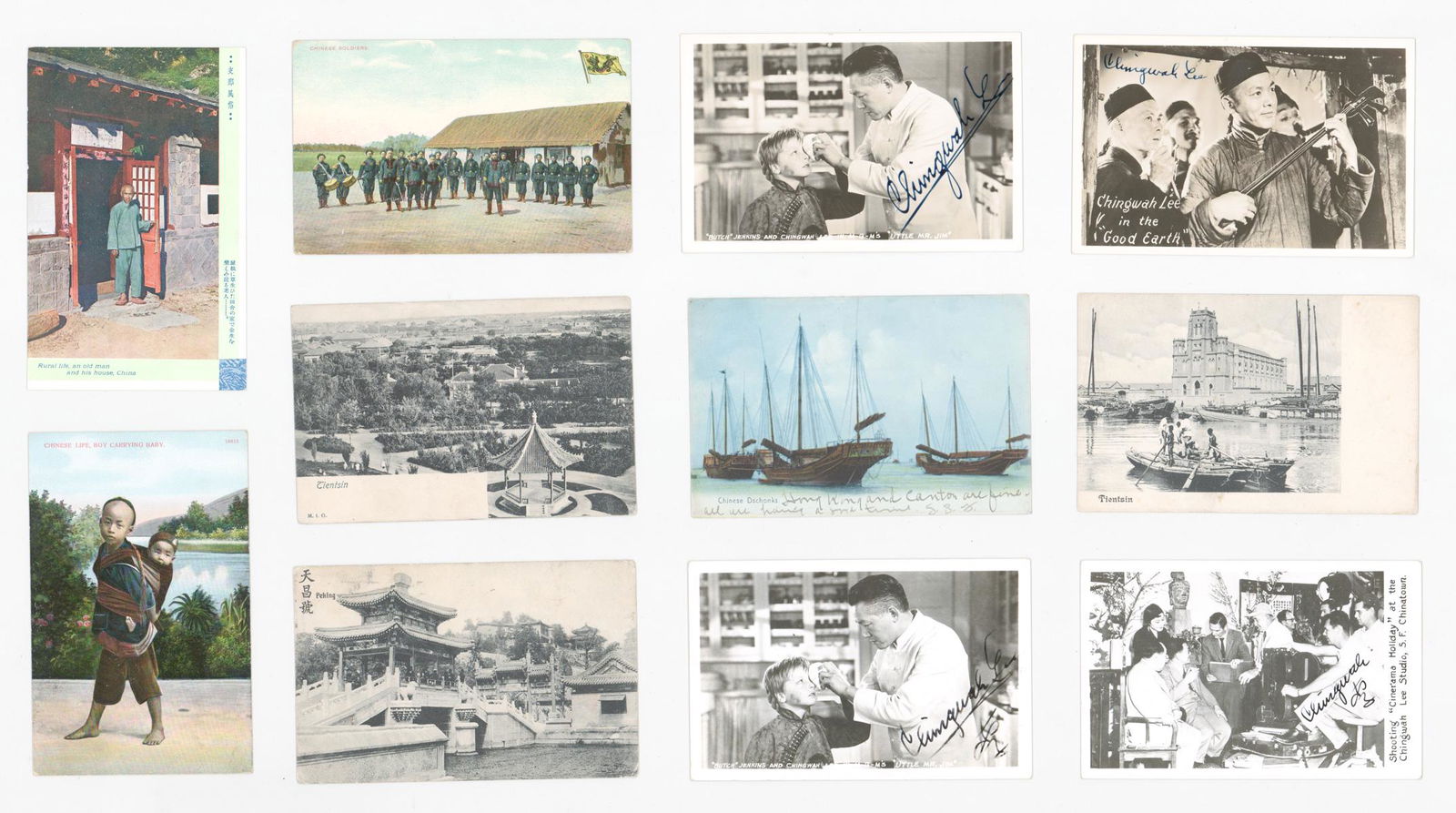 China, Chinese American Vintage, Antique Postcards: China and Chinese American vintage and antique postcards set of (10). In VG-VG+/VG+-EX condition. If lot is absent of a condition report a condition report may be requested via email. Condition report