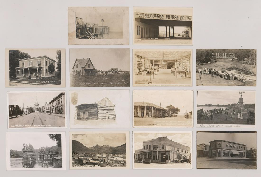 Assorted Antique and Vintage RPPCs (14): Assorted antique and vintage real photo postcards, set of (14). In VG-VG+/VG+-EX condition. If lot is absent of a condition report a condition report may be requested via email. Condition report is pr