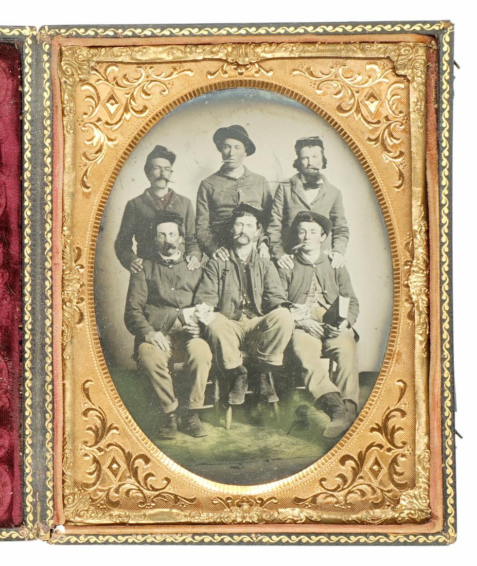 Soldiers with Playing Cards and Cigars Half Plate (1 of 4)