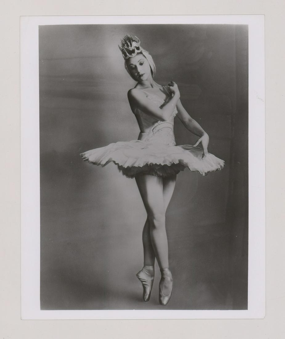 Dame Margot Fonteyn Vintage Publicity Photo: Dame Margot Fonteyn vintage ballerina publicity photo. Measures approximately 10 in. x 8 in. Glossy Surface, single-weight gelatin silver print. EX/EX+. Provenance: recent Mark Rucker collection, prev