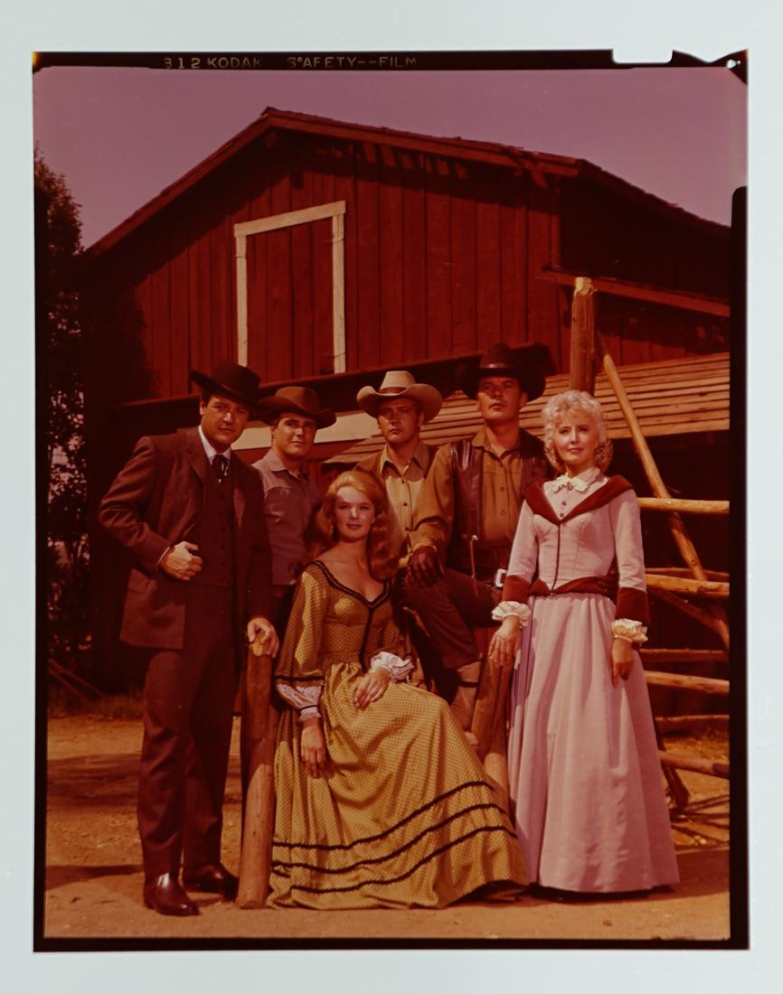 The Big Valley Color Transparencies (2): The Big Valley color transparencies (2). Barbara Stanwyck, Linda Evans, Lee Majors. They measure 4 in. x 5 in. Excellent condition. Provenance: Formerly the personal collection of Robert Osborne, then